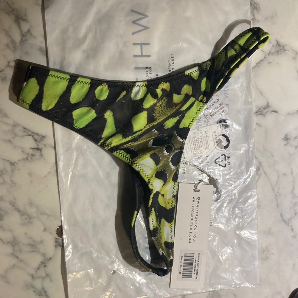 White Fox Washed Up Cheeky Lime Whisper Bikini Bottom